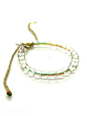 4Ocean‎ Clear Glass Bead Bracelet on Multicolor Braided Cord